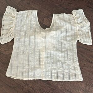 Moon River sheer crinkle woven top
